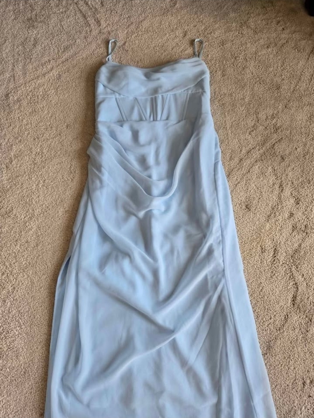 Azazie Light Blue Chiffon Dress